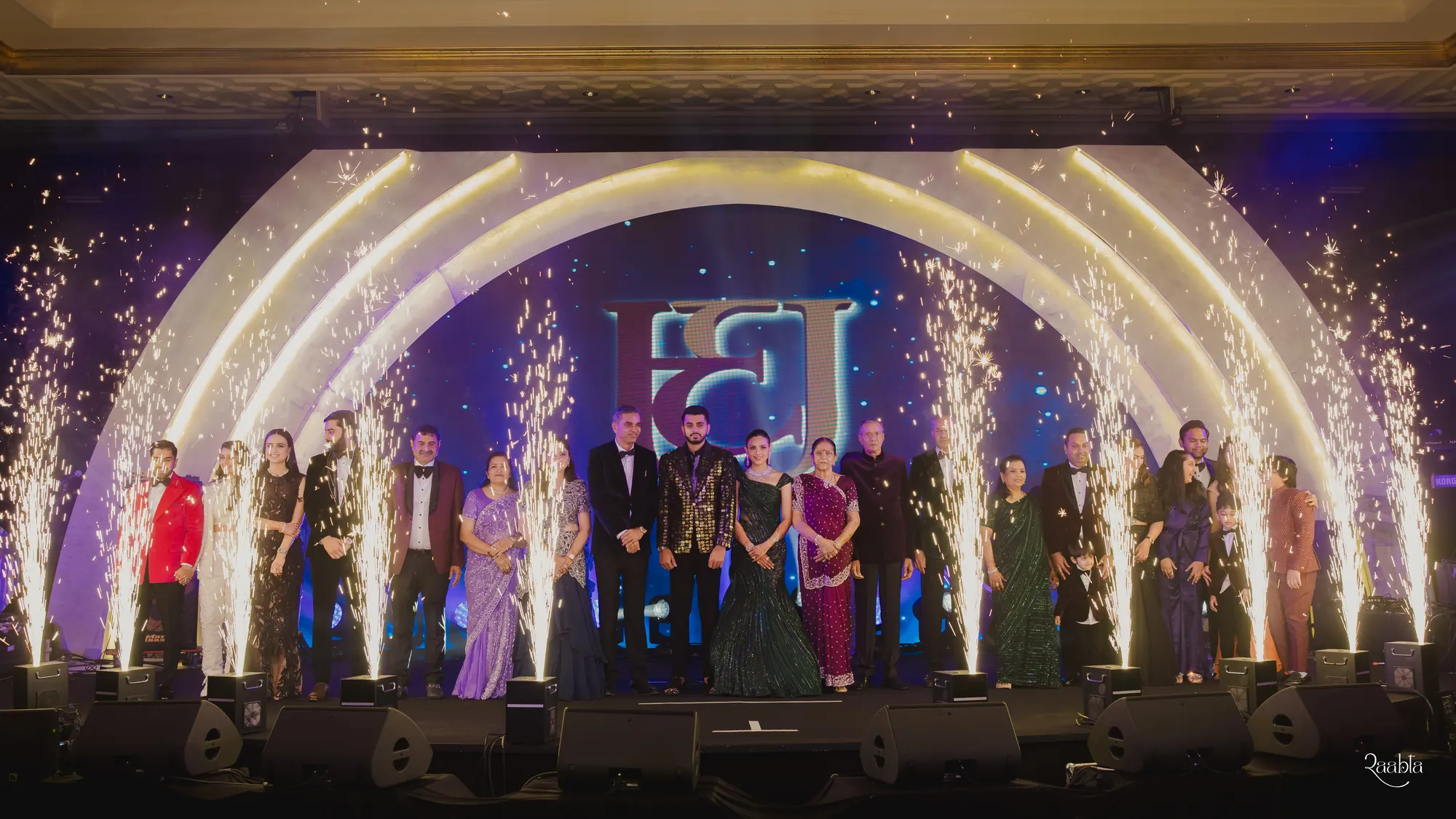 Cold pyros on stage as Chirag hosts at Emirates Palace, Abu Dhabi