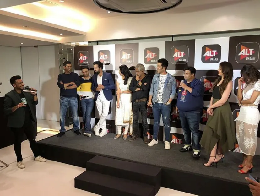Chirag Vithalani hosting an ALTBalaji web series media launch